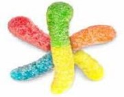 Sour Mini Neon Gummi Worms 2" 18 lbs